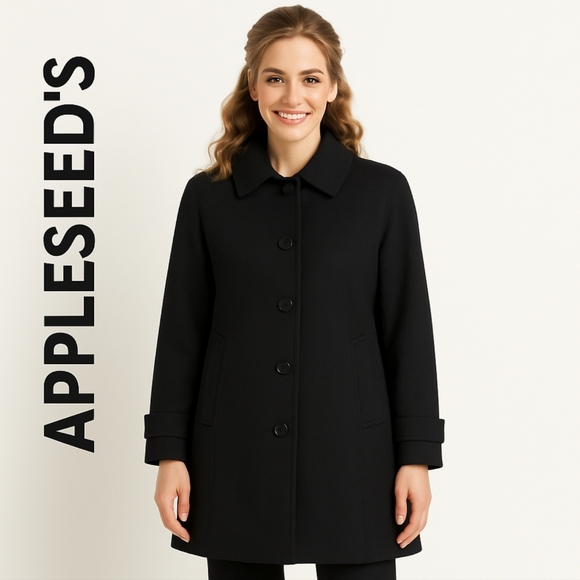 Appleseed's |  Women's Wool blend Coat Jacket | Black | Size Petite Medium - Picture 1 of 14
